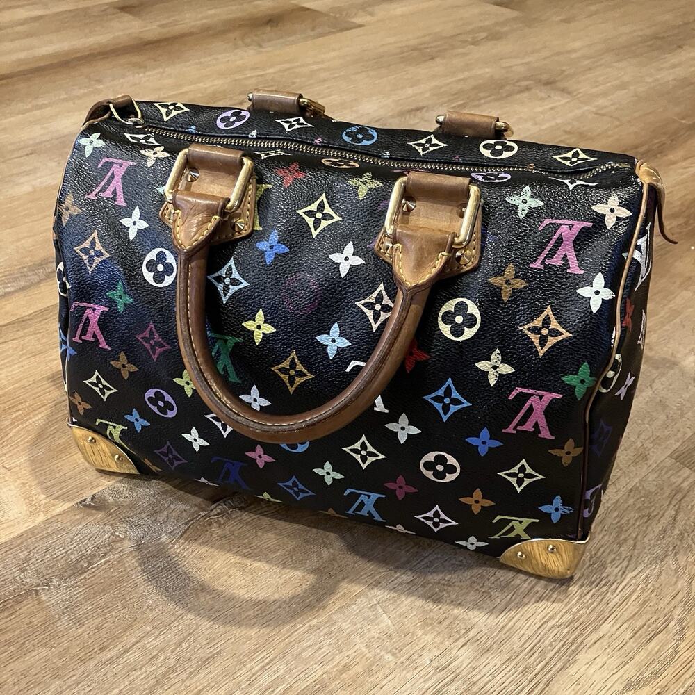 Louis Vuitton Takashi Murakami Speedy 30 Noir Bag Multicolor Black Monogram